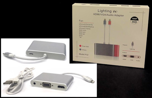 Lightning to HDMI + VGA + 3.5mm Audio Jack